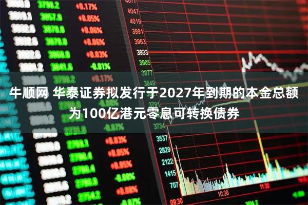 牛顺网 华泰证券拟发行于2027年到期的本金总额为100亿港元零息可转换债券