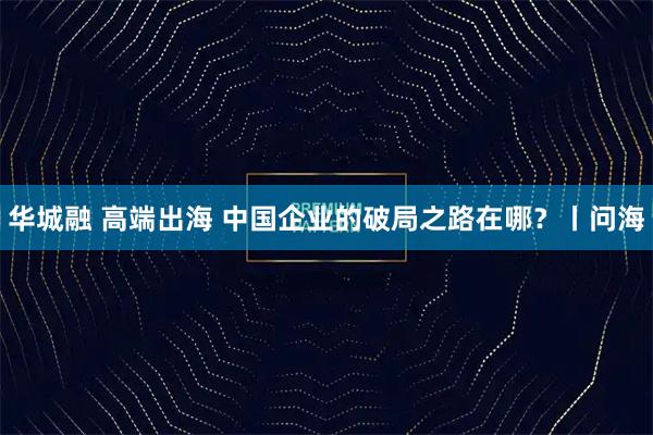 华城融 高端出海 中国企业的破局之路在哪？丨问海